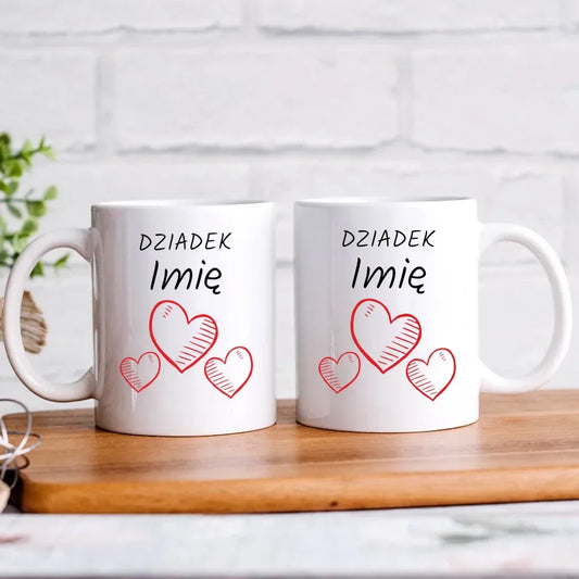 Serca | Personalizowany kubek dla dziadka D01 - StoryCups.pl