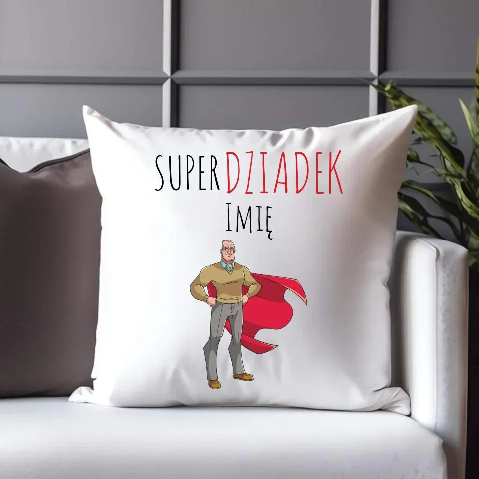 Super Dziadek | Poduszka z imieniem dla dziadka D02 - StoryCups.pl