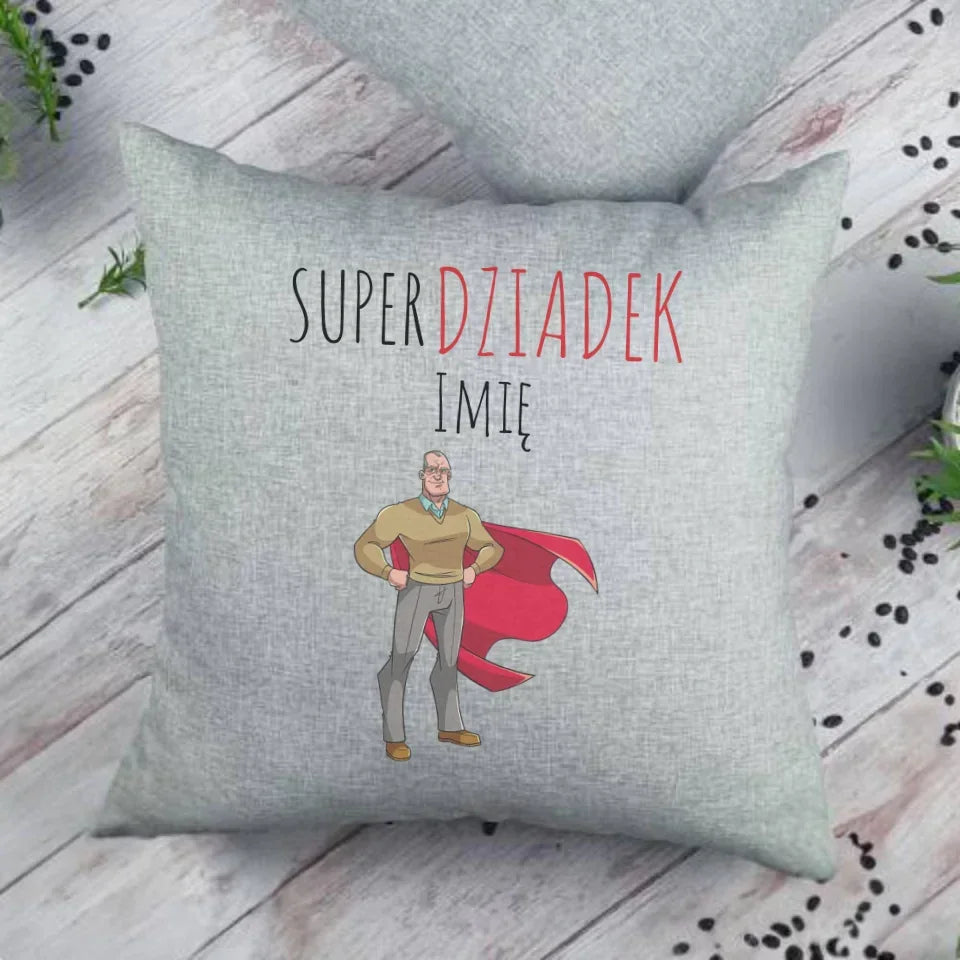 Super Dziadek | Poduszka z imieniem dla dziadka D02 - StoryCups.pl