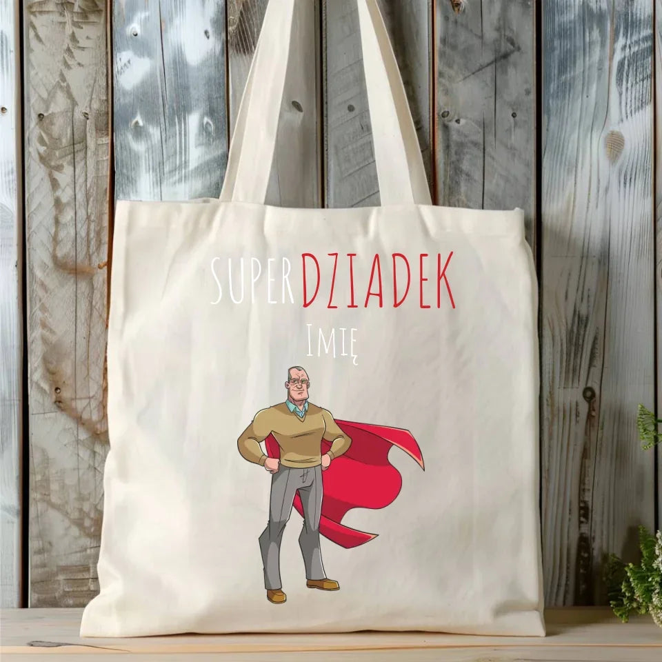 Super Dziadek | Torba z imieniem dla dziadka D02 - StoryCups.pl
