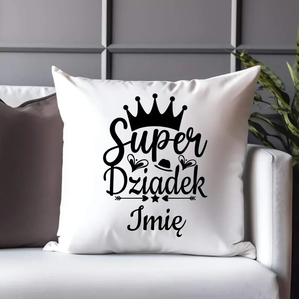Super Dziadek | Personalizowana poduszka dla dziadka D03 - StoryCups.pl