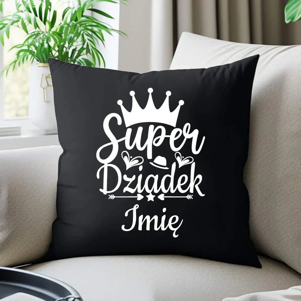 Super Dziadek | Personalizowana poduszka dekoracyjna dla dziadka D03 - StoryCups.pl