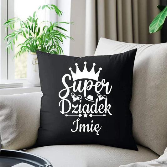 Super Dziadek | Personalizowana poduszka dekoracyjna dla dziadka D03 - StoryCups.pl