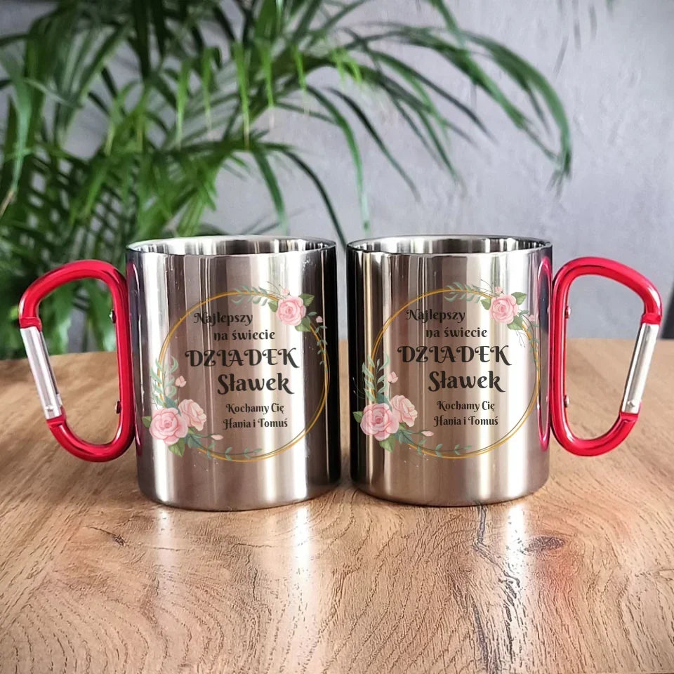 Najlepszy dziadek na świecie | Personalizowany kubek metalowy dla dziadka D04 - StoryCups.pl