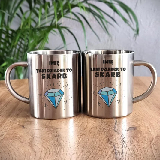 Taki Dziadek do skarb | Kubek metalowy dla dziadka D06 - StoryCups.pl