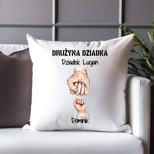 Drużyna Dziadka | Personalizowana poduszka dla dziadka D07 - StoryCups.pl