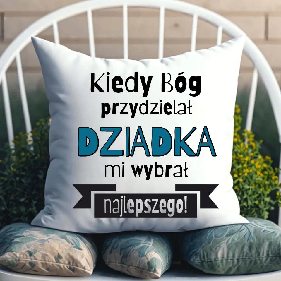 Pluszowa poduszka dla dziadka - prezent na Dzień Dziadka, urodziny, Święta