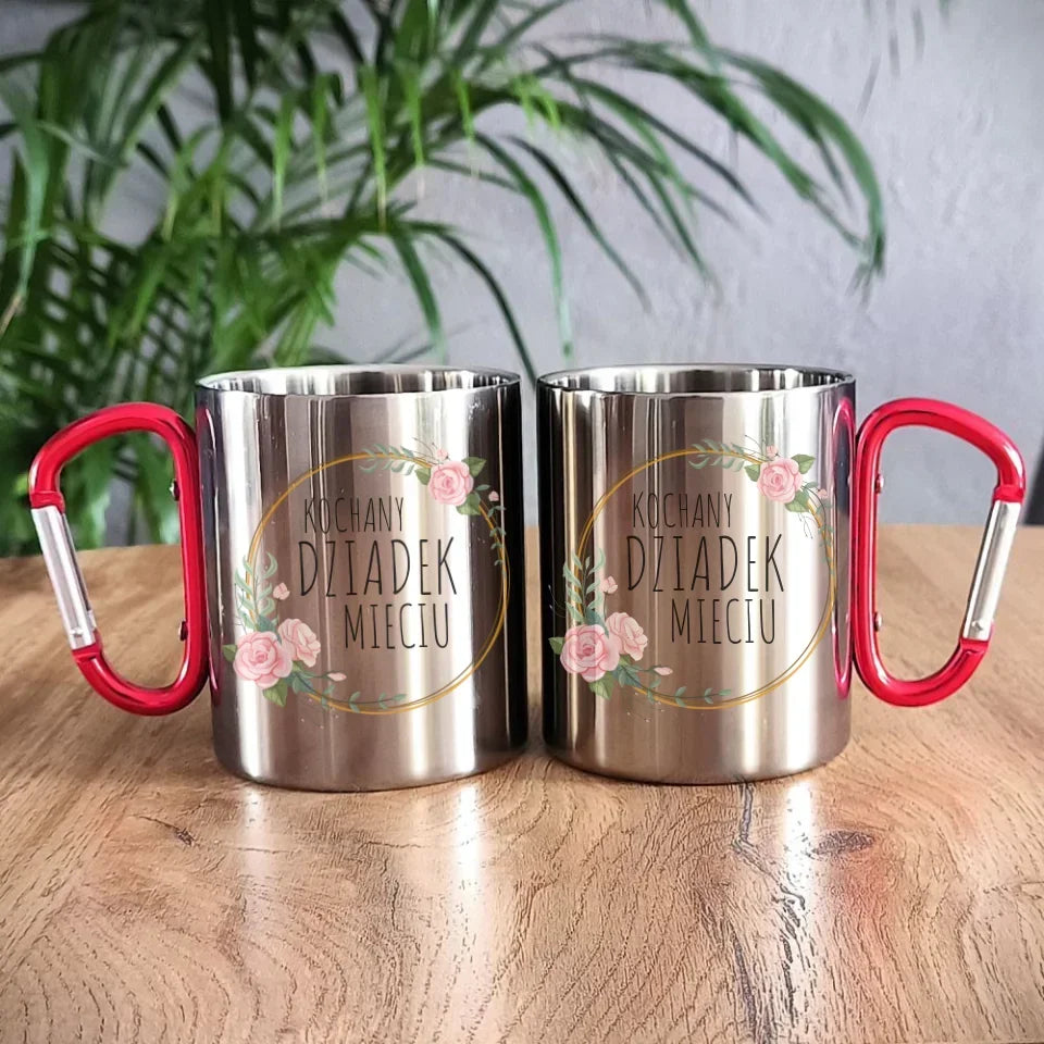 Kochany Dziadek | Personalizowany kubek metalowy dla dziadka D10 - StoryCups.pl