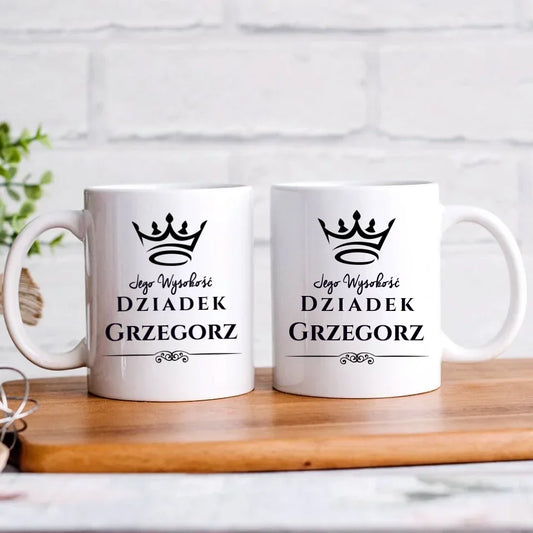 Jego Wysokość Dziadek | Personalizowany kubek dla dziadka D11 - StoryCups.pl