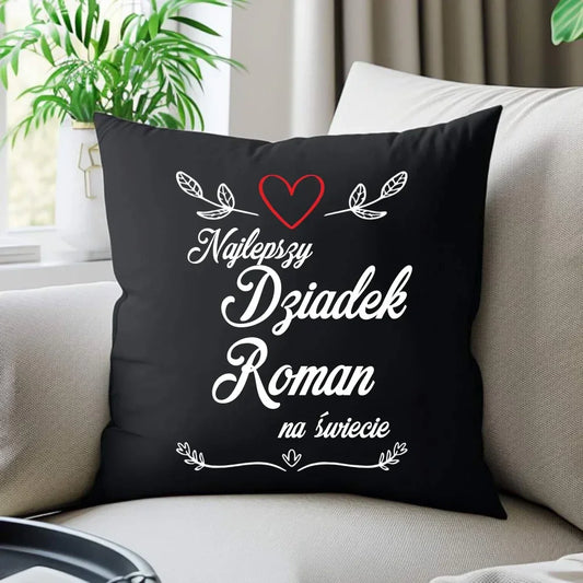 Najlepszy Dziadek na Świecie | Personalizowana poduszka dekoracyjna dla dziadka D12 - StoryCups.pl