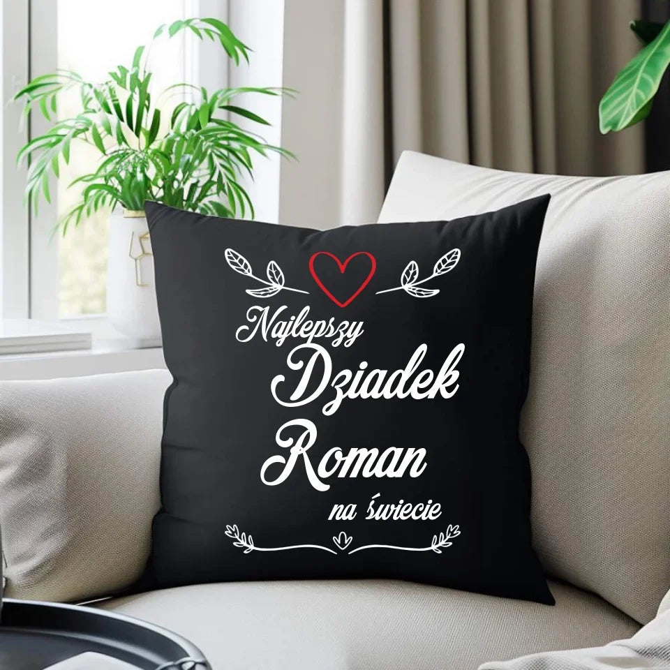 Najlepszy Dziadek na Świecie | Personalizowana poduszka dekoracyjna dla dziadka D12 - StoryCups.pl
