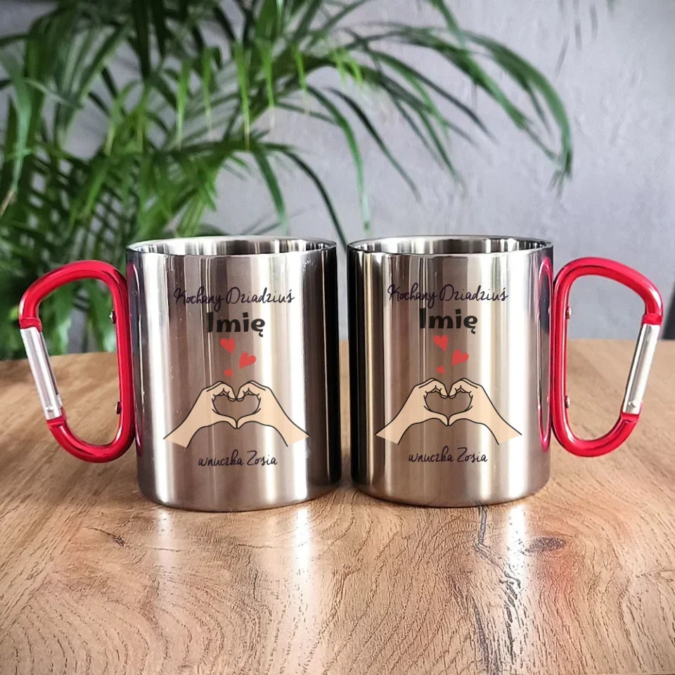 Kochany Dziadziuś | Personalizowany kubek metalowy dla dziadka D13 - StoryCups.pl