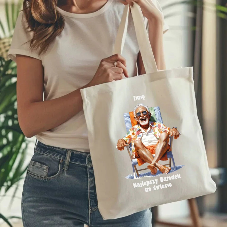 Najlepszy Dziadek na świecie | Personalizowana torba dla dziadka D14 - StoryCups.pl