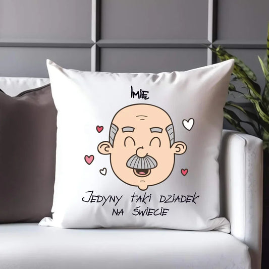 Jedyny taki dziadek na świecie | Personalizowana poduszka dla dziadka D15 - StoryCups.pl