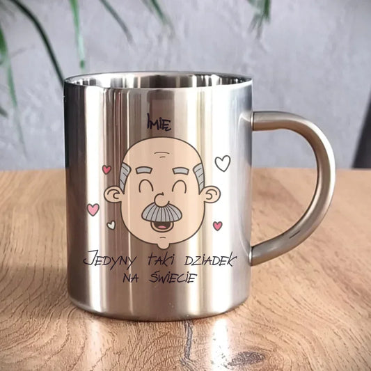 Jedyny taki dziadek na świecie | Personalizowany kubek metalowy dla dziadka D15 - StoryCups.pl