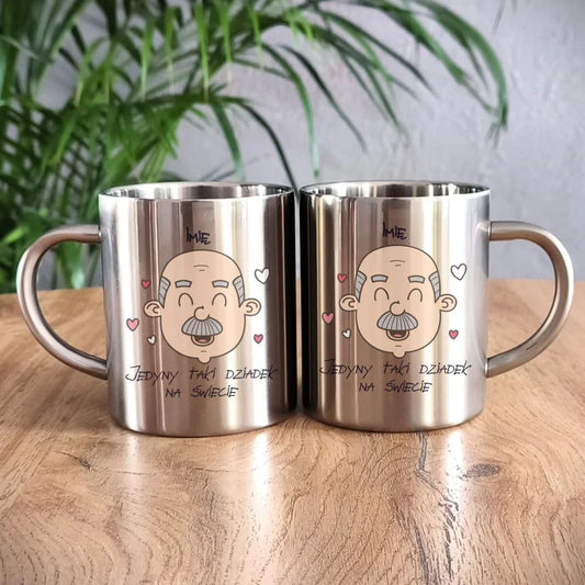 Jedyny taki dziadek na świecie | Personalizowany kubek metalowy dla dziadka D15 - StoryCups.pl
