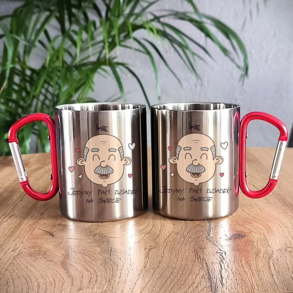 Jedyny taki dziadek na świecie | Personalizowany kubek metalowy dla dziadka D15 - StoryCups.pl