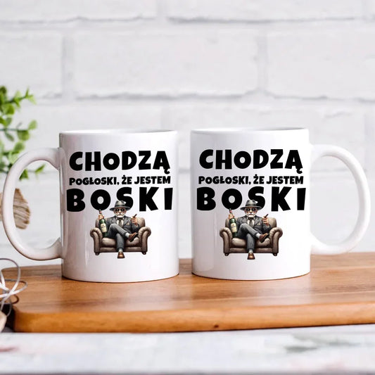 Chodzą pogłoski, że jestem boski | Kubek dla dziadka D16 - StoryCups.pl