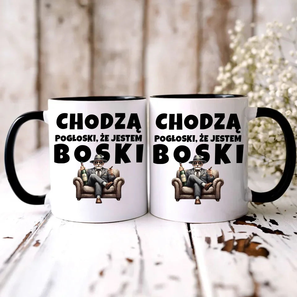 Chodzą pogłoski, że jestem boski | Kubek dla dziadka D16 - StoryCups.pl