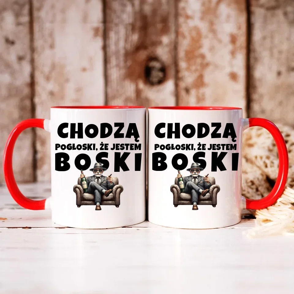 Chodzą pogłoski, że jestem boski | Kubek dla dziadka D16 - StoryCups.pl