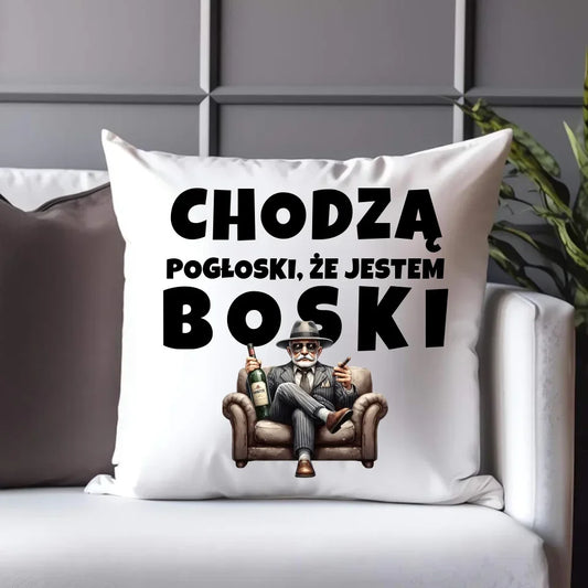 Chodzą pogłoski, że jestem boski | Poduszka dla dziadka D16 - StoryCups.pl
