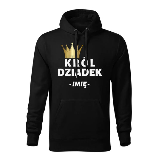 Król Dziadek | Bluza męska z kapturem dla dziadka D17 - StoryCups.pl