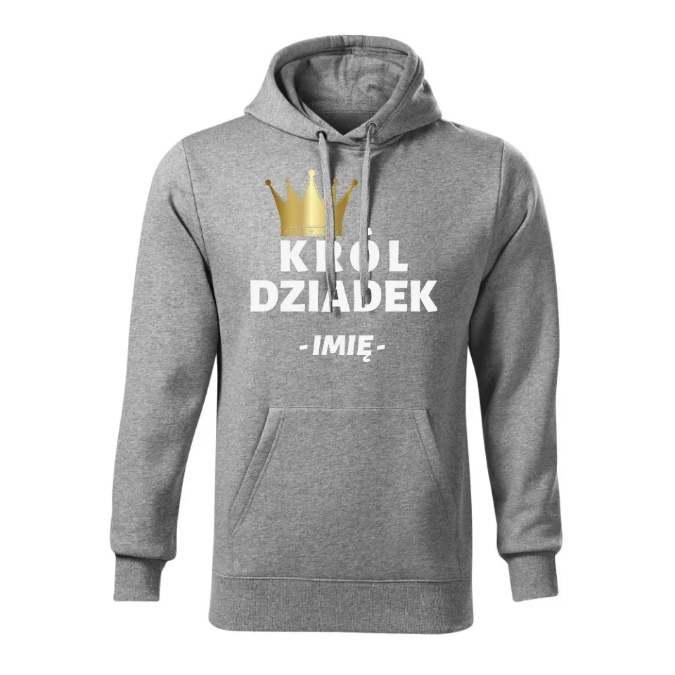 Król Dziadek | Bluza męska z kapturem dla dziadka D17 - StoryCups.pl