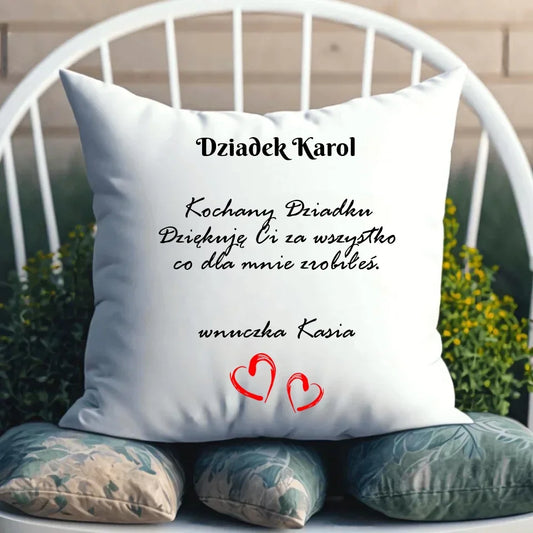 Kochany Dziadku | Personalizowana poduszka dla dziadka D21 - StoryCups.pl