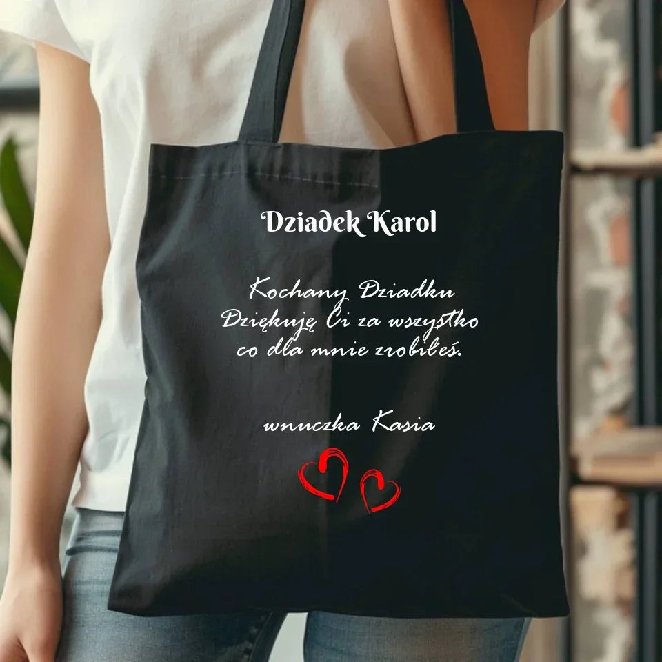 Kochany Dziadku | Czarna torba dla dziadka D21 - StoryCups.pl