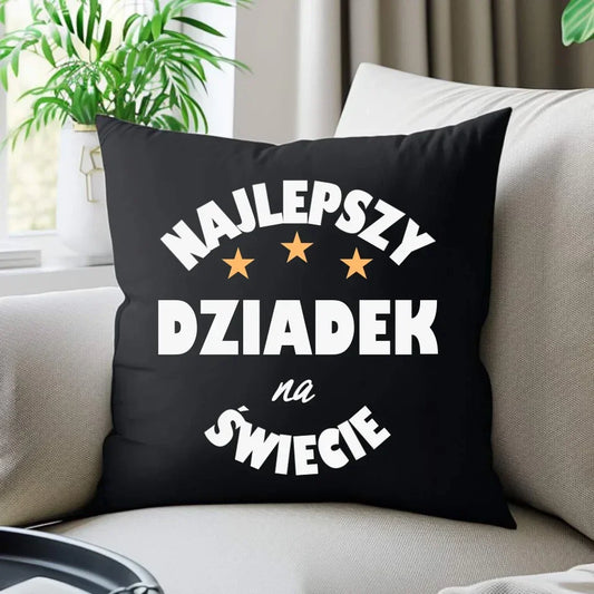 Najlepszy dziadek na świecie | Poduszka dekoracyjna dla dziadka D23 - StoryCups.pl