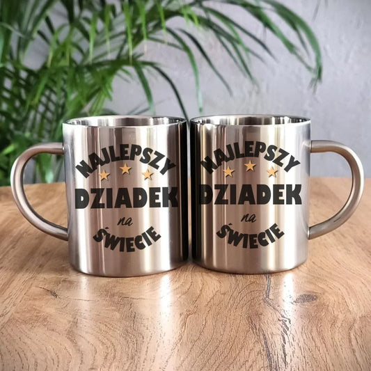Najlepszy dziadek na świecie | Kubek metalowy dla dziadka D23 - StoryCups.pl