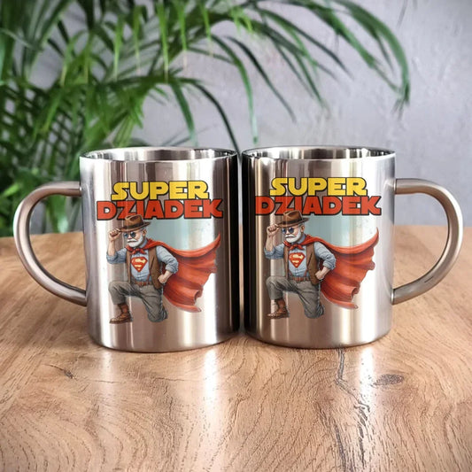 Super Dziadek | Kubek metalowy dla dziadka D29 - StoryCups.pl
