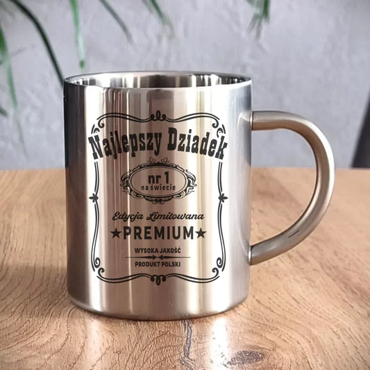 Najlepszy Dziadek na świecie | Kubek metalowy dla dziadka D30 - StoryCups.pl