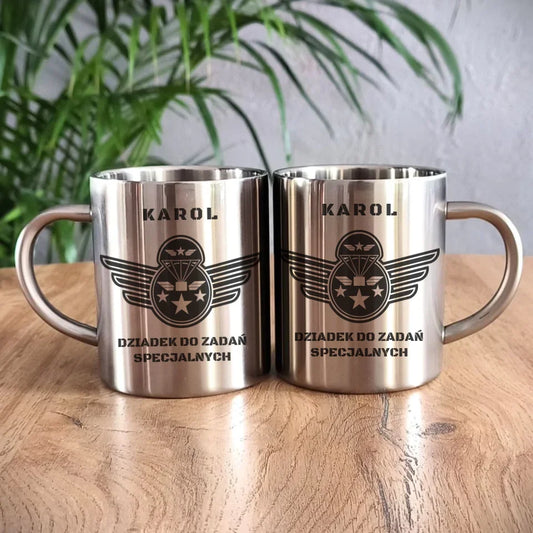 Dziadek do zadań specjalnych | Kubek metalowy dla dziadka D31 - StoryCups.pl