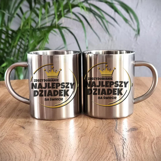 Zdecydowanie najlepszy dziadek na świecie | Kubek metalowy dla dziadka D32 - StoryCups.pl