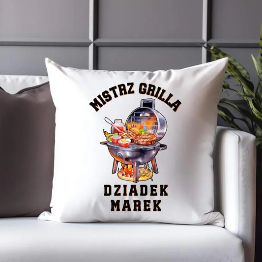 Dziadek mistrz grilla | Poduszka dla dziadka D33 - StoryCups.pl