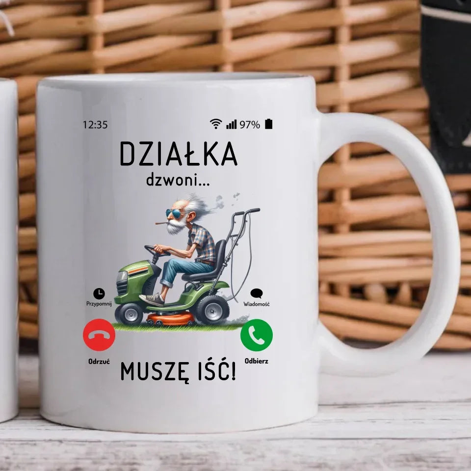 Działka dzwoni muszę iść | Kubek dla dziadka D35 - StoryCups.pl