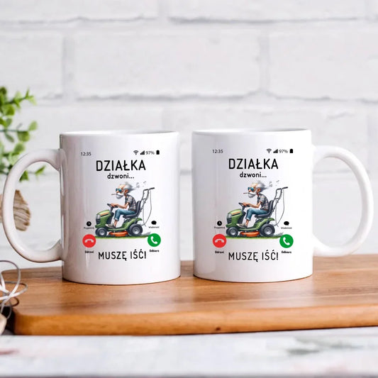 Działka dzwoni muszę iść | Kubek dla dziadka D35 - StoryCups.pl