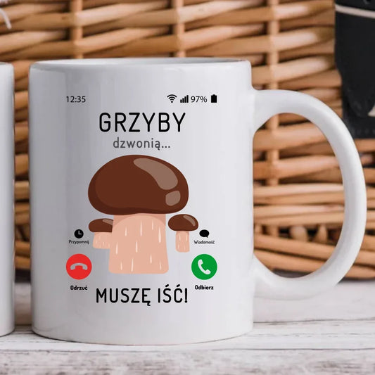 Grzyby dzwonią muszę iść | Kubek dla dziadka D36 - StoryCups.pl