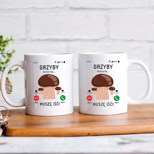Grzyby dzwonią muszę iść | Kubek dla dziadka D36 - StoryCups.pl