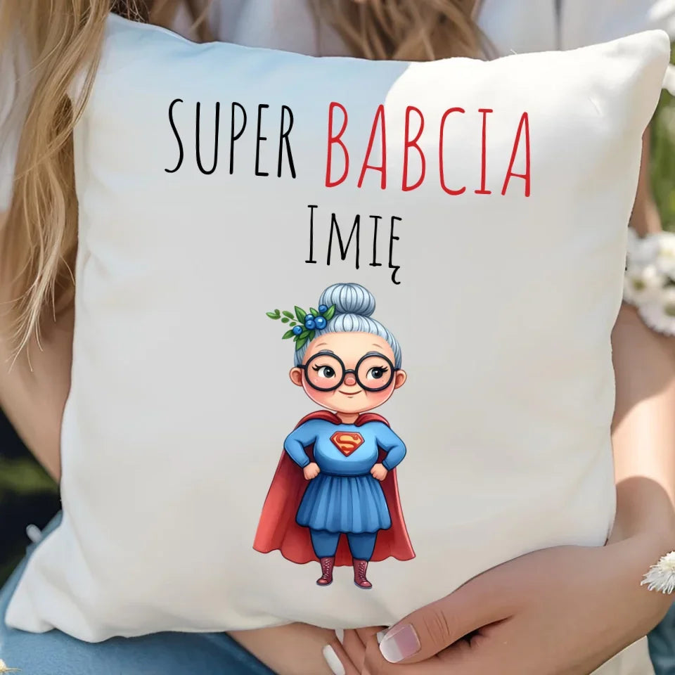 Super Babcia | Poduszka z imieniem dla babci B02 - StoryCups.pl
