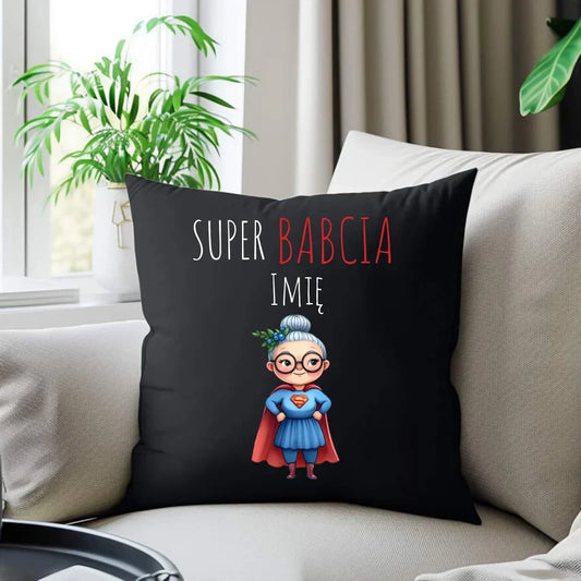 Super Babcia | Poduszka dekoracyjna z imieniem dla babci B02 - StoryCups.pl