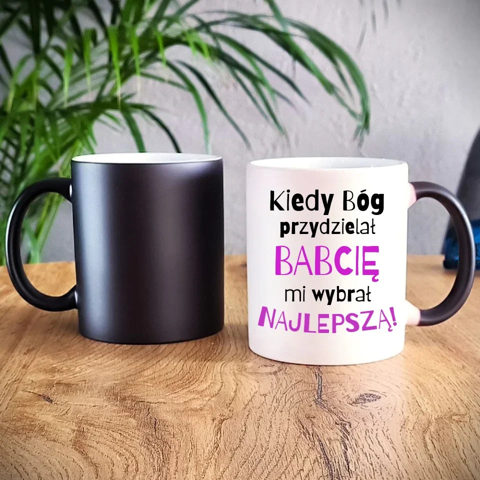 Kiedy Bóg przydzielał babcię mi wybrał najlepszą | Kubek dla babci B08 - StoryCups.pl