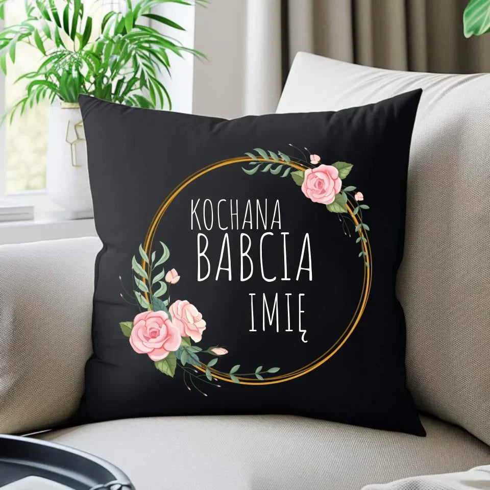 Kochana Babcia | Personalizowana poduszka dekoracyjna dla babci B10 - StoryCups.pl