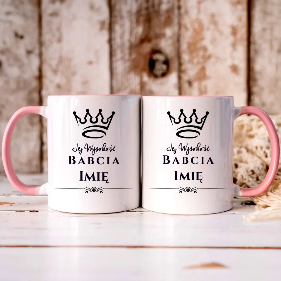 Personalizowany różowy kubek dla babci - prezent na Dzień Babci Święta Urodziny