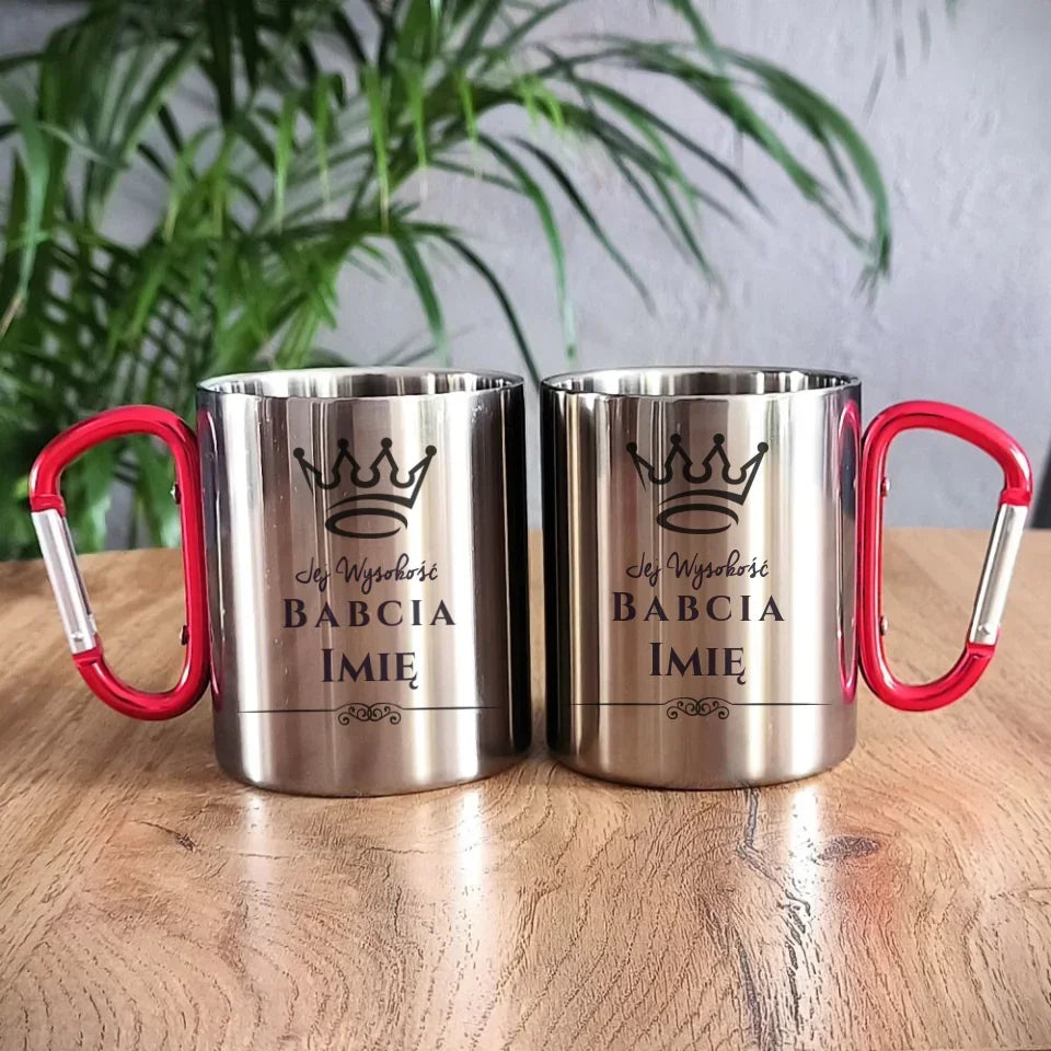 Jej Wysokość Babcia | Personalizowany kubek metalowy dla babci B11 - StoryCups.pl