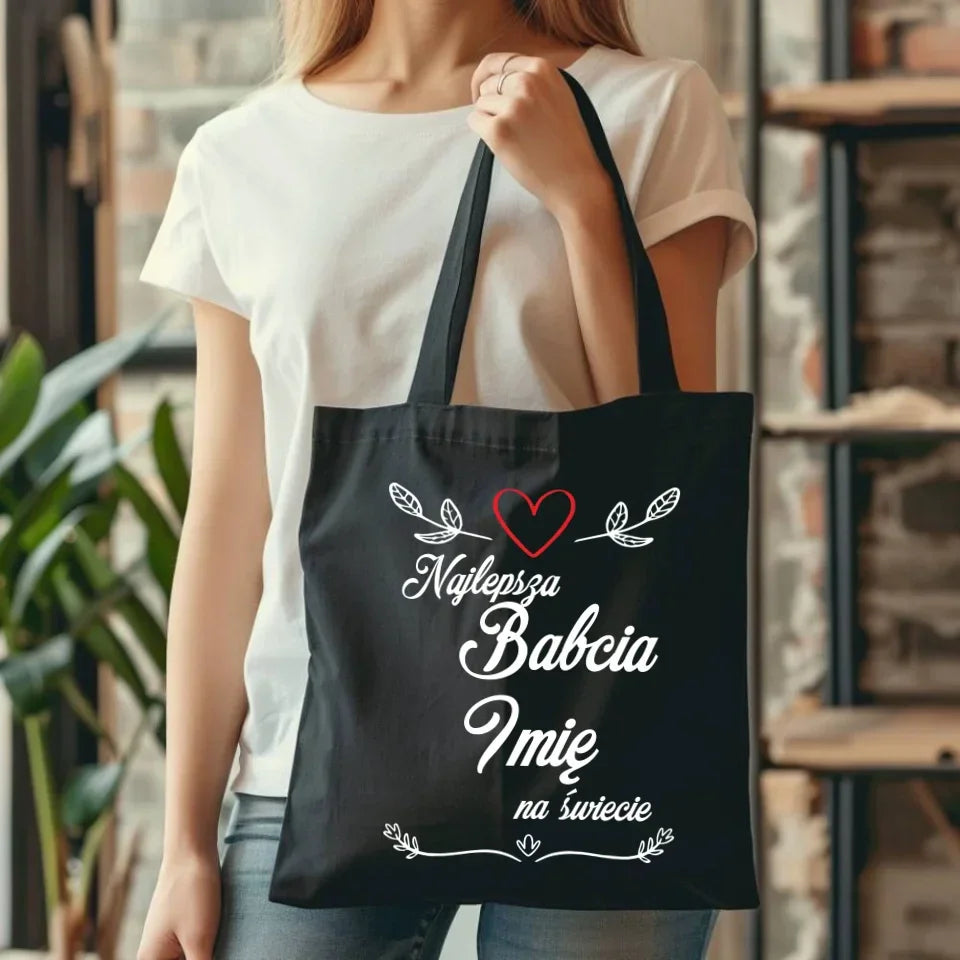 Najlepsza Babcia na Świecie | Personalizowana torba dla babci B12 - StoryCups.pl