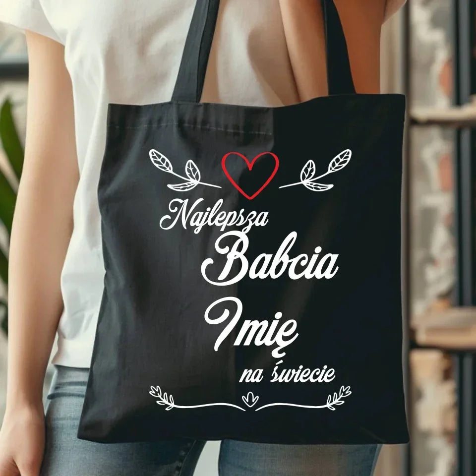 Najlepsza Babcia na Świecie | Personalizowana torba dla babci B12 - StoryCups.pl