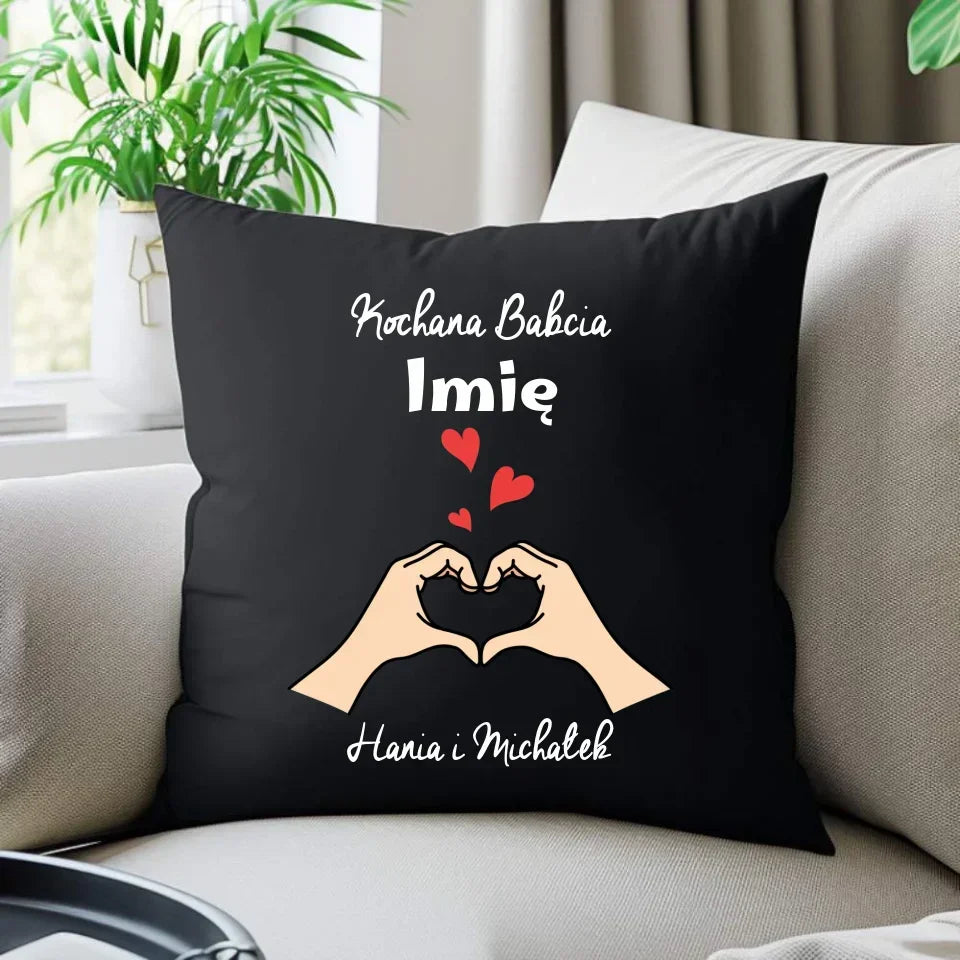 Kochana Babcia | Personalizowana poduszka dekoracyjna dla babci B13 - StoryCups.pl