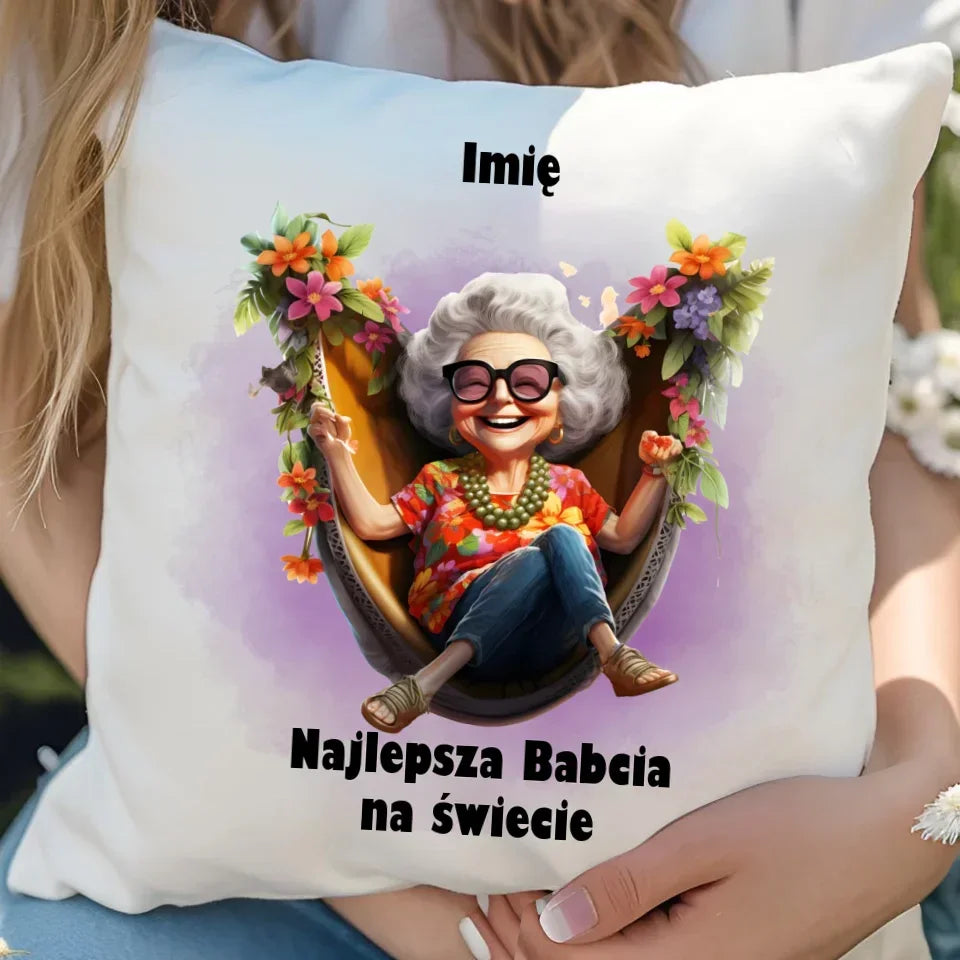 Najlepsza Babcia na świecie | Poduszka z imieniem dla babci B14 - StoryCups.pl